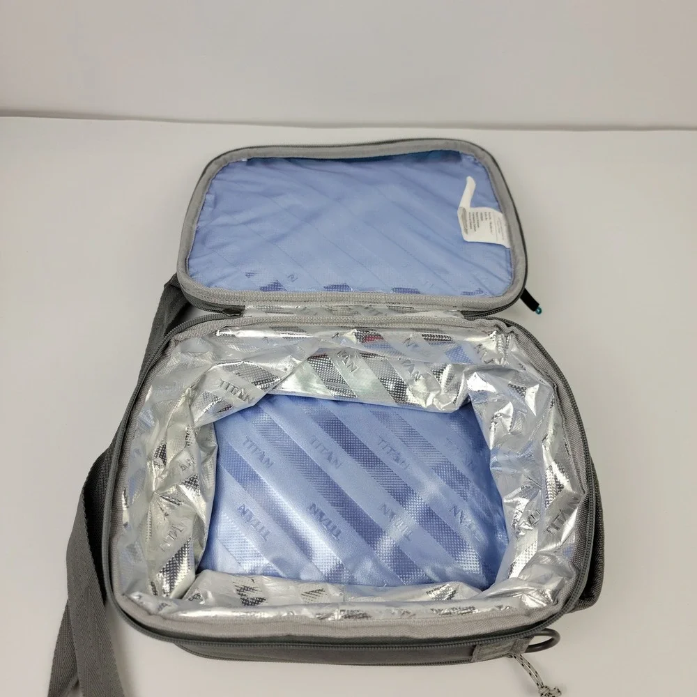 Titan by Arctic Zone Gray Teal Expandable Insulated Lunch Pack 10003058